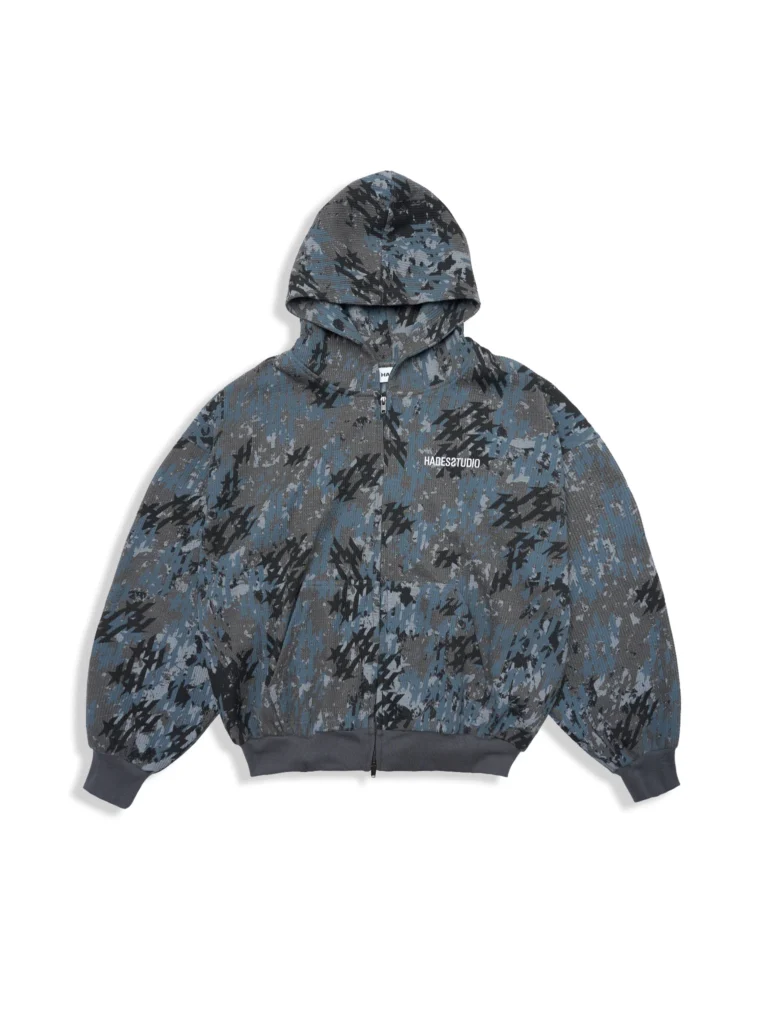 HADES STATIC NOISE ZIP HOODIE, garment view 1